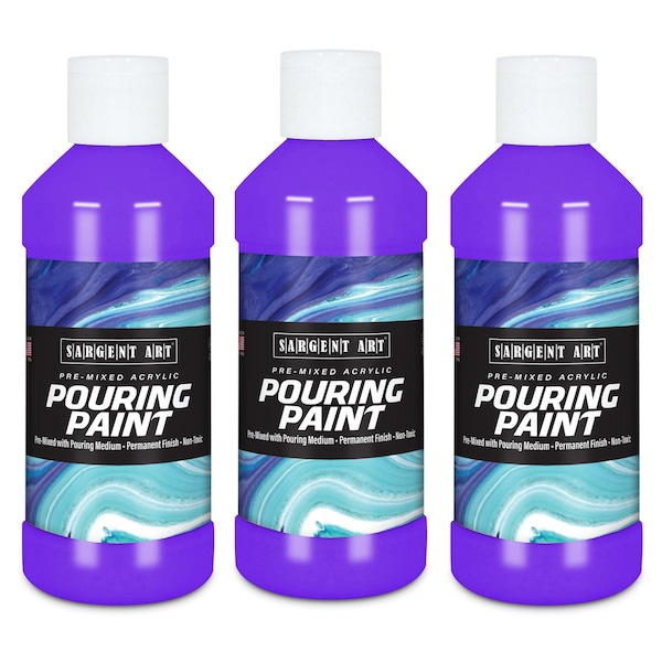 Sargent Art Acrylic Pouring Paint, 8 oz, Violet, 3PK 268442 - main